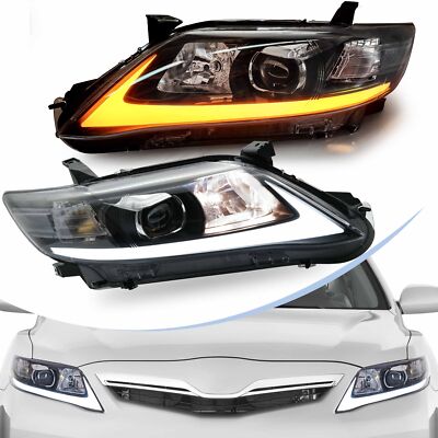 VLAND LED DRL Headlights For 2009-2011 Toyota Camry W/ Sequential Indicator Set