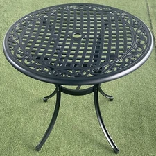 35.5"Patio Bistro Dining Table,Cast Aluminum Patio Table with 1.97"Umbrella Hole