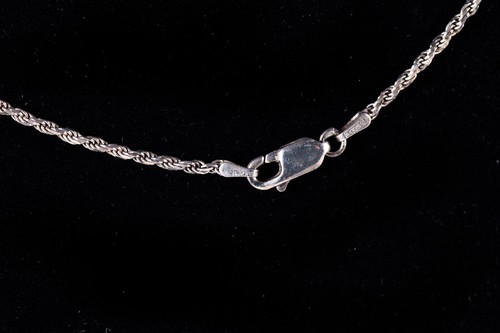 Sterling Silver .925 Garnet Marcasite VTG Cross Pendant Rope Chain Necklace 24” - Picture 5 of 6