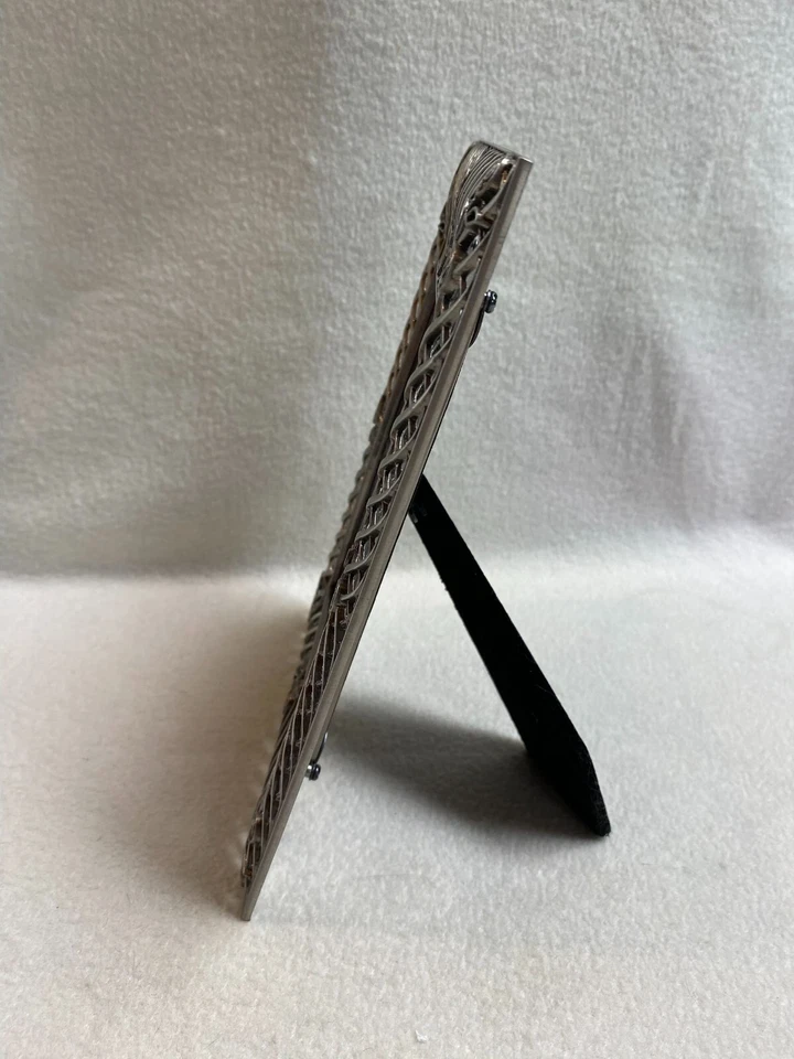 Fetco Pewter Latticed Floral/Rose Picture Frame - insert 6 x 4 - Image 2 of 4