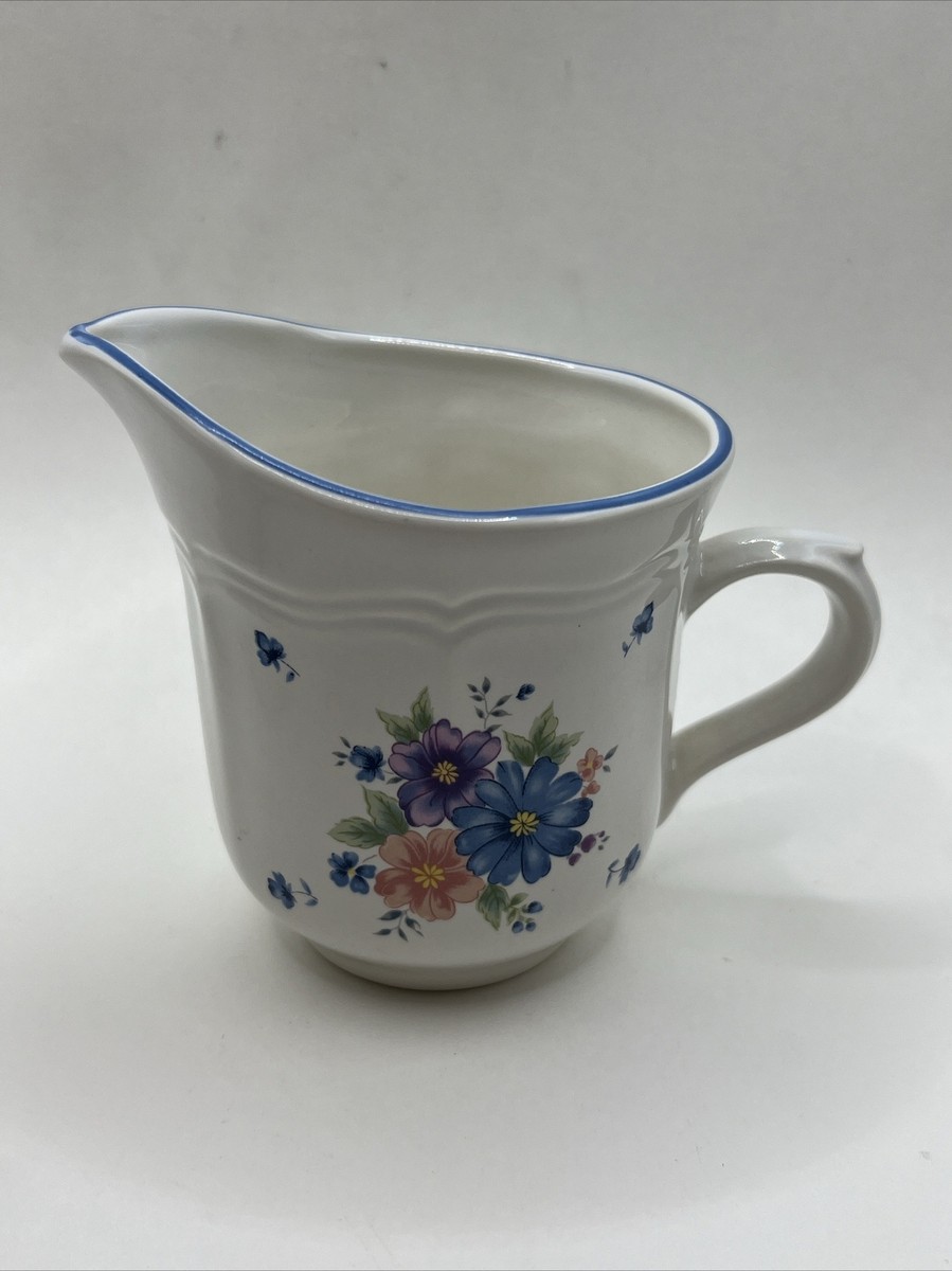 Vintage Provincial Bouquet 1987 Stoneware JMP Sugar & Creamer, Cup