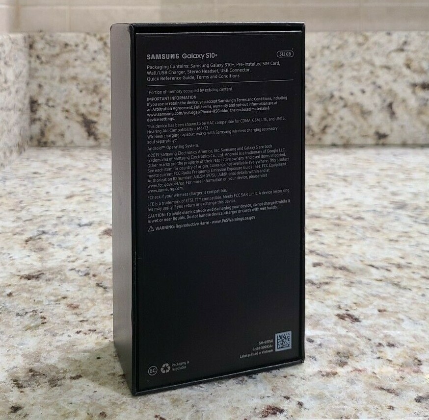 Samsung Galaxy S10+ Factory UNLOCKED SM-G975U1 512GB CERAMIC WHITE