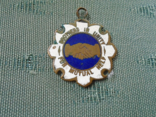 VINTAGE ASLEF BROTHERS IN UNITY MUTUAL HELP RAILWAY TRADE UNION ENAMEL FOB BADGE - Picture 1 of 2