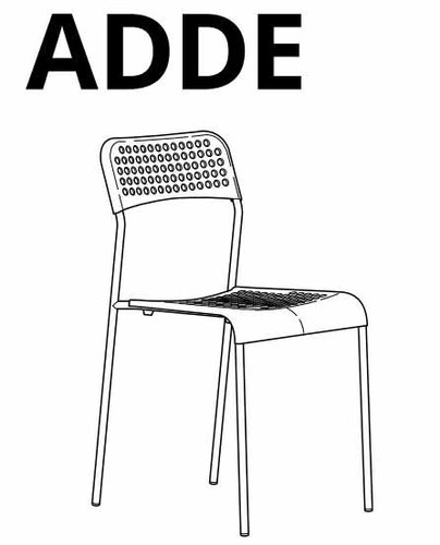 Adde Chair Durable Steel Frame Stackable White/Black Kitchen Home Office - Picture 20 of 41