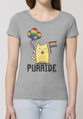 PURRIDE - Ladies Cat Gay T-Shirt Quality Pride Tee LGBT Damen