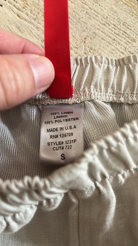 IC By Connie K Gray Roma Linen Wide Leg Pants Small 3231P Zip Cuffs Pockets - Picture 5 of 9