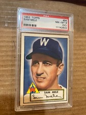 1952 Topps #94 Sam Mele Washington Senators Vintage Baseball Card PSA 8 OC NM-MT