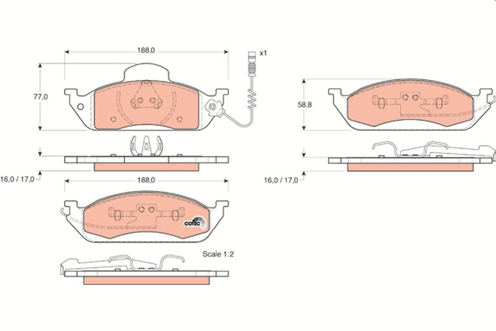 Plaquettes de frein auto Mercedes ML W163 garnitures de friction essieu avant