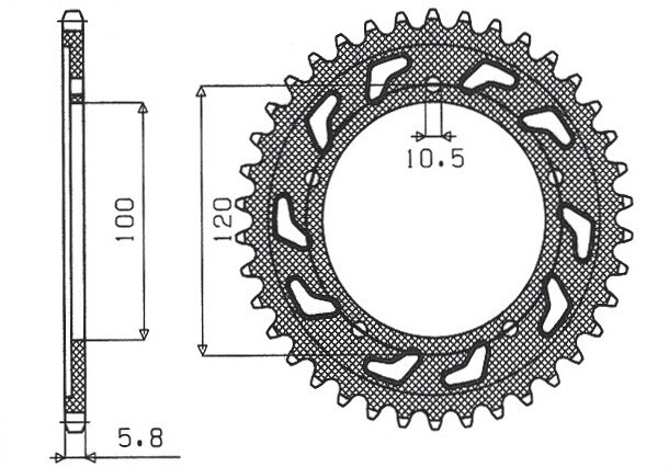 Pignon arrière 44 dents JTR703 pour Aprilia Pegaso 650 Strada