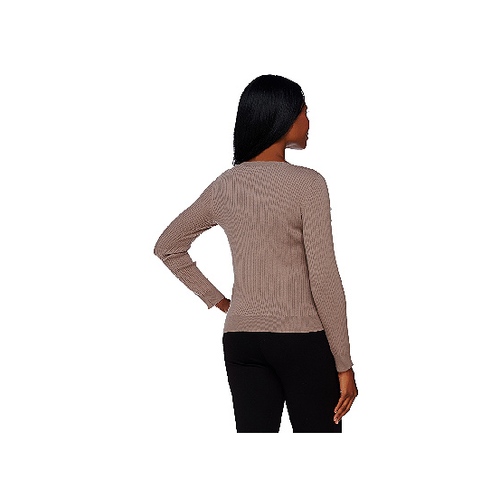 Joe Zee Sweater with Faux Leather Panel 