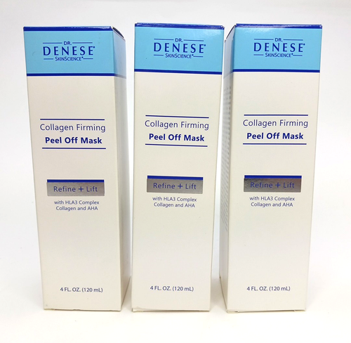 Dr. Denese Collagen Firming Peel Off Mask, New in Box, Lot of 3, 4oz Tubes