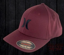 NEW Hurley One & Only Flexfit Icon Mens Mahogany Cap Hat