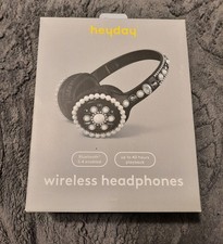Heyday Embellishment Wireless Headphones Black With Jewels