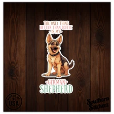 Coffee German Shepherd - Vinyl Decal Sticker - Car Window Laptop - ebn9693