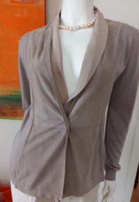 FABIANA FILIPPI - Jacke - Blazer - Taupe - S - Seide/Cashmere/Wildleder - NOBEL!