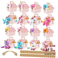133 Pcs Unicorn Party Favors Include 16 Mini Plush Unicorn Keychains 16 Boxes