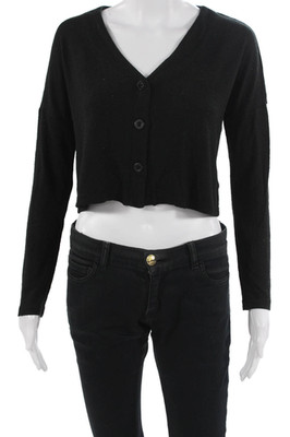 Z Supply Unisex Cardigan Black V-Neck Long Sleeve Size XS