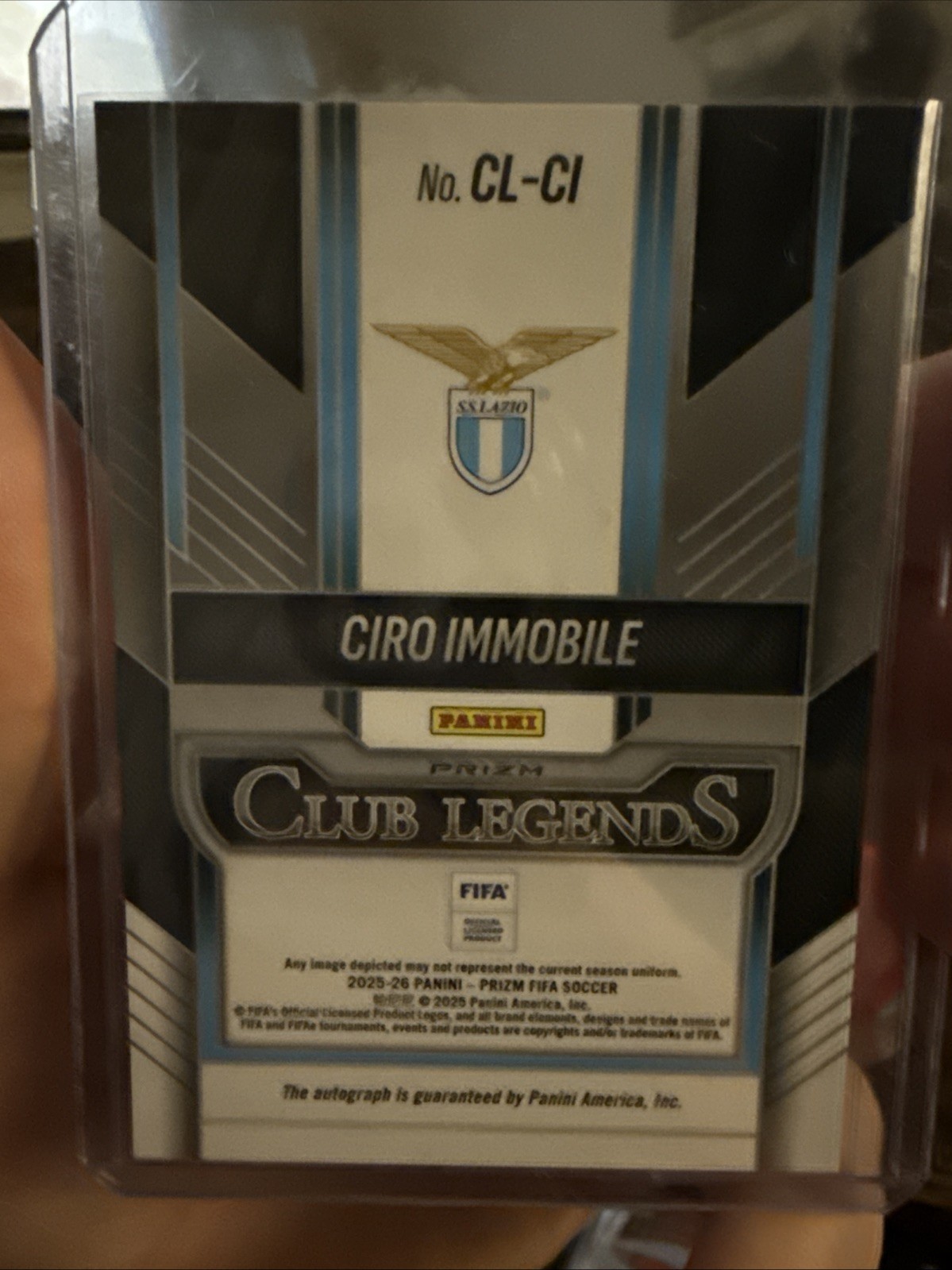 2025-26 Panini Prizm FIFA Ciro Immobile S.S. Lazio Auto Club Legends CL-CI view 2