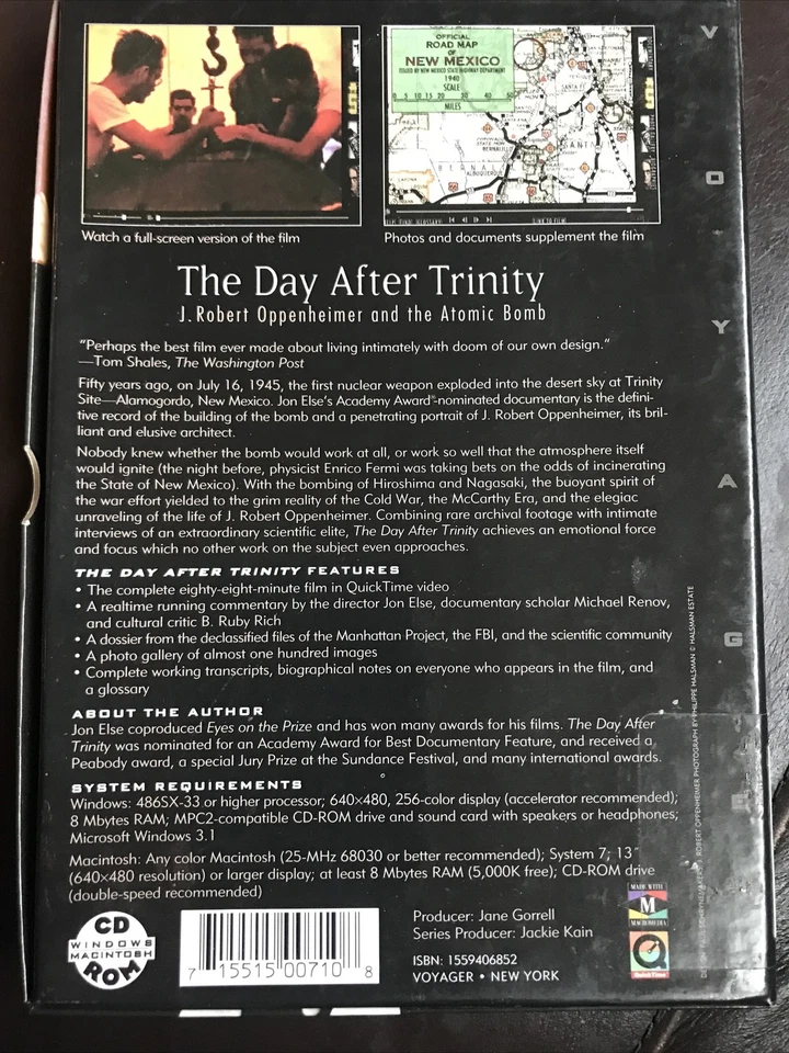 RARE FORMAT: (Oppenheimer) The Day After Trinity [CD-ROM VOYAGER 1995] VTG MAC - Image 2 of 4