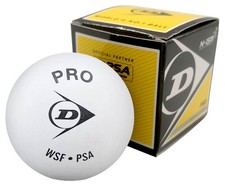 Dunlop Pro White Squash Ball Double Yellow Dot x 1