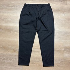 EILEEN FISHER Wool Blend Elastic Waist Trousers Pants Women's L Color Charcoal