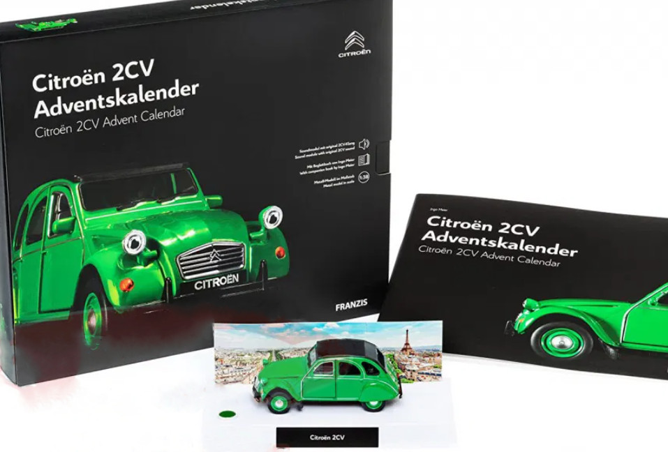 Calendrier de l'Avent Citroën 2CV miniature avec kit métal de Noël 1/38