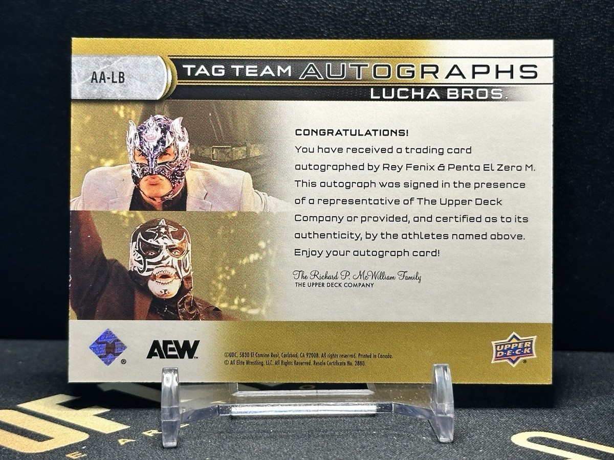 PENTA & REY FENIX - Dual On Card AUTO Upper Deck AEW Black Diamond
