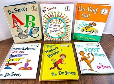 Lot  of 6 Dr. Seuss Books Foot Book, Marvin Mooney, Wocket, Thinks, ABCs & More!