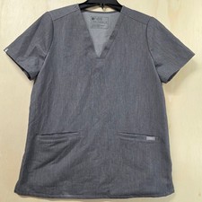 FIGS Technical Collection Scrub Top Medium Gray V-Neck FW1100 Short Sleeve Mens