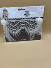 White Lace Eye Mask Suit Yourself Fancy Dress Halloween Adult Costume Accessory