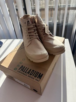 Palladium Pampa Hi Organic II Boots Light Sand Men 8 / NEW Eco Canvas Hiking