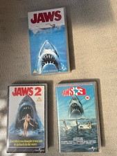 JAWS VHS Collection Lot – Jaws 1 2 & 3 – UK PAL Universal Hi-Fi – Tested
