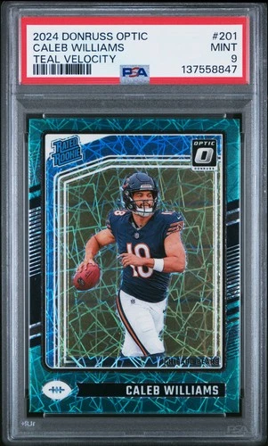 2024 PANINI DONRUSS OPTIC TEAL VELOCITY #201 CALEB WILLIAMS PSA 9