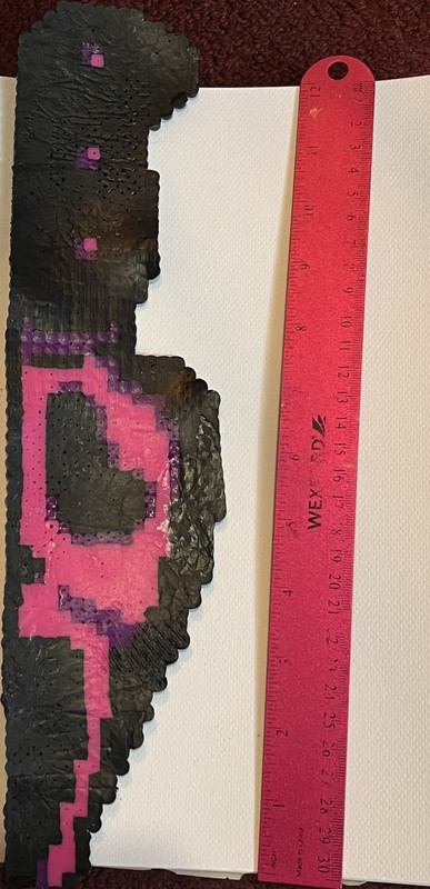 Handmade perler bead ghostface knife scream art