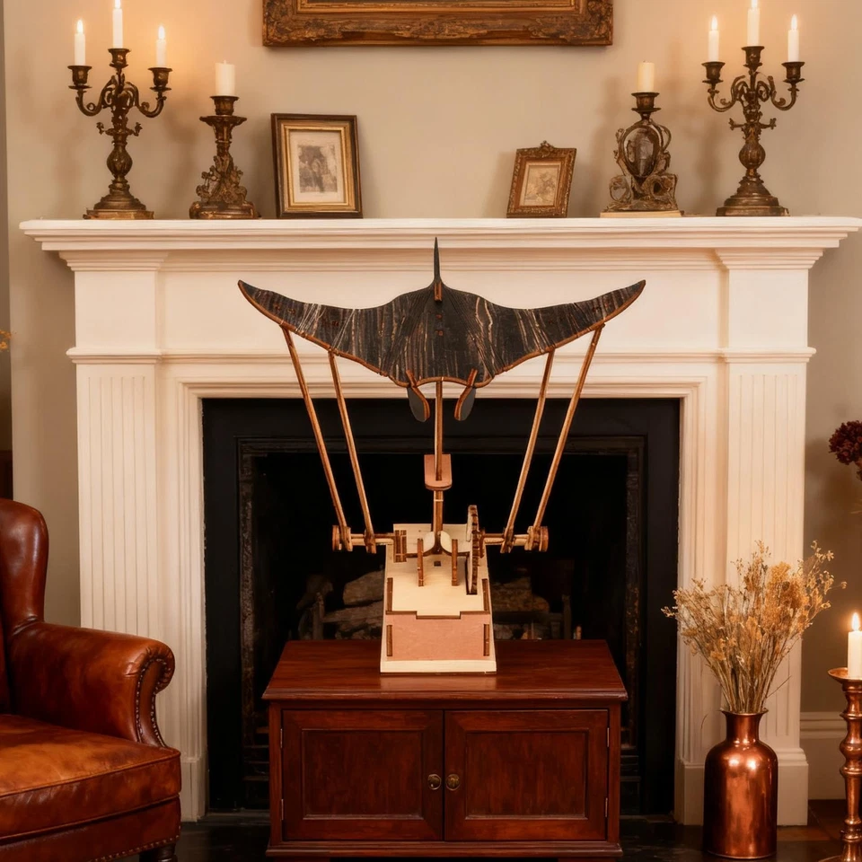 Деревянные фигурки Manta Ray Automaton ручной работы Manta Ray для плавания - Изображение 4 из 4