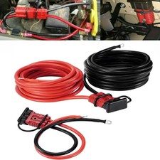 Heavy Duty 24 Ft Quick Disconnect Winch Power Cable 4 Gauge 4 Awg Copper Wiring