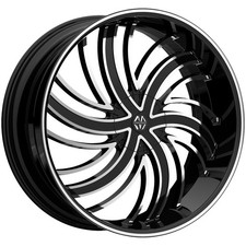 Massiv 924 Tsunami 26x9.5 5x115/5x120 +25mm Black/Machined Wheel Rim 26" Inch