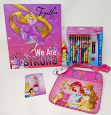 Disney Princess Back to School Supply Lot Folder Pencils Eraser Bonus Purse New