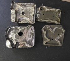 Antyczne prymitywne blaszane przecinarki do ciastek metal lutowane płaskie plecy obsługa