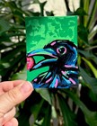 ACEO Original Painting #6 Crow & Berry — Woodland Critters Collection · Signed  — photo 1