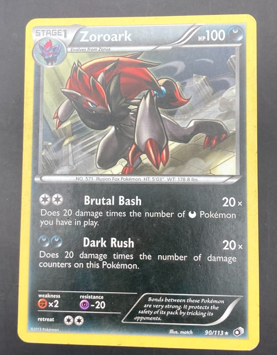 Pokemon Black & White Legendary Treasures Zoroark Holo #90/113