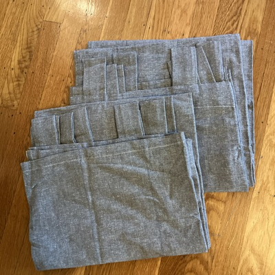 #ad #ad IKEA LENDA 55 x 98 Set of 2 Panels Gray 100% Cotton Long Light Filtering $38.00