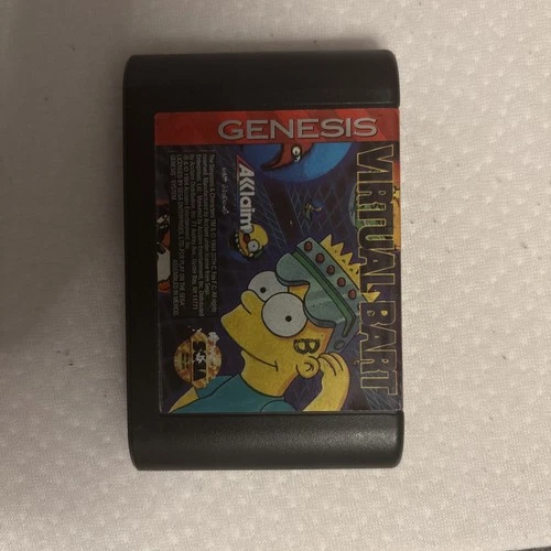 Virtual Bart (Sega Genesis, 1994) Cartridge Only Good Condition.