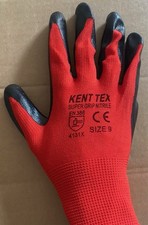 Kent Tex Super Grip Nitrile Work Safety / Gardening Gloves (Size 9) (12 Pairs)