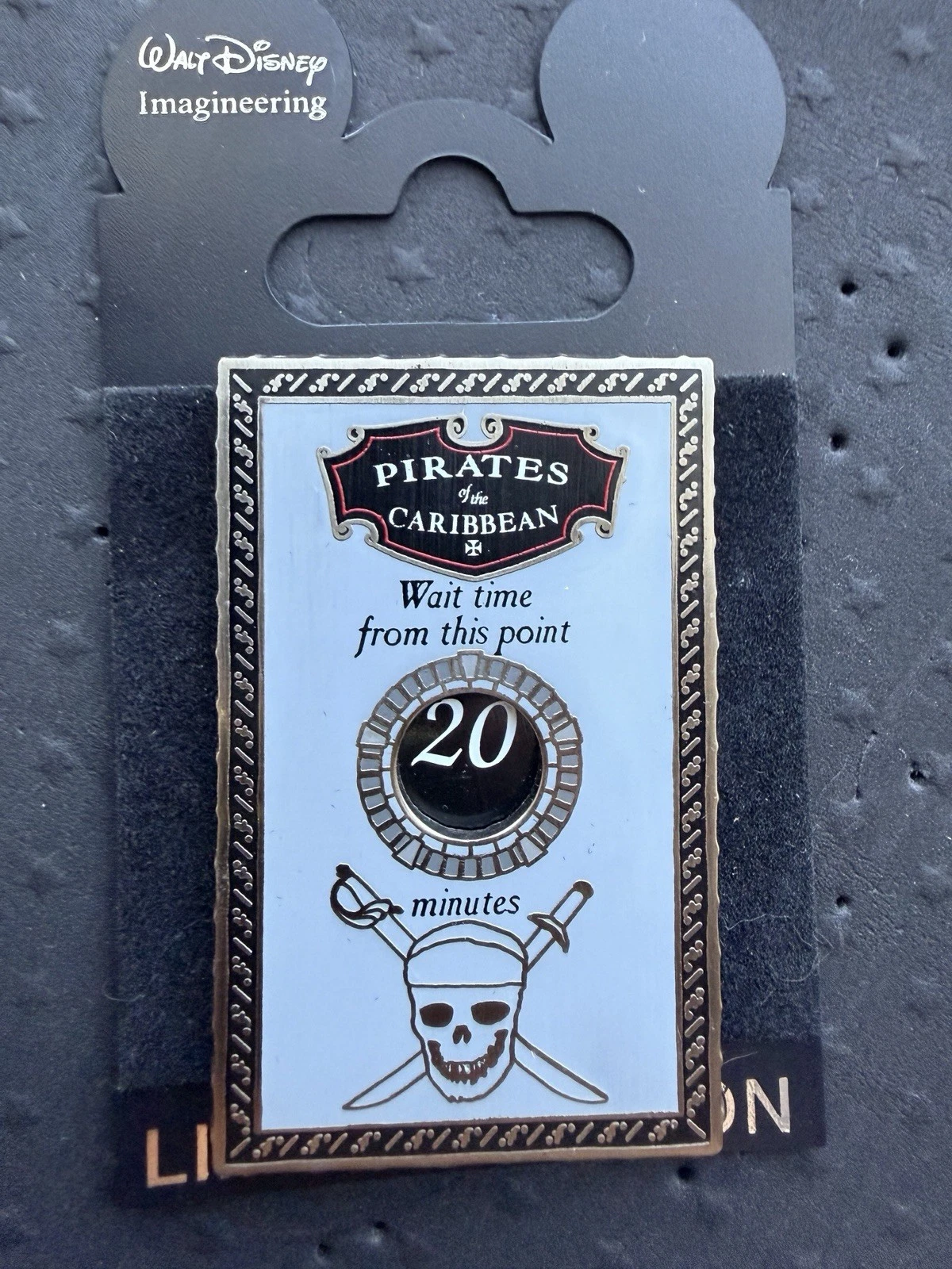 WDI Imagineering Exclusive LE 300 Wait Time Sign Pirates of the Caribbean Pin