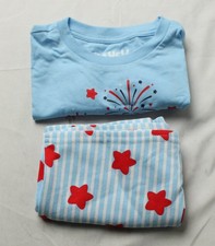 Bluey Girls' Patriotic Fireworks Two-Piece Pajama Set MK1 Light Blue Size 4 NWT