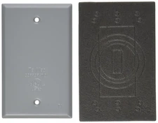 TayMac BC100S Weatherproof Metallic Device Cover, Blank, Single Gang, Gray