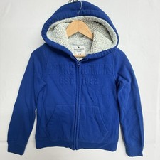 Abercrombie Kids Sherpa Hoodie Blue Zip Jacket Boys 9/10 Fleece Lined