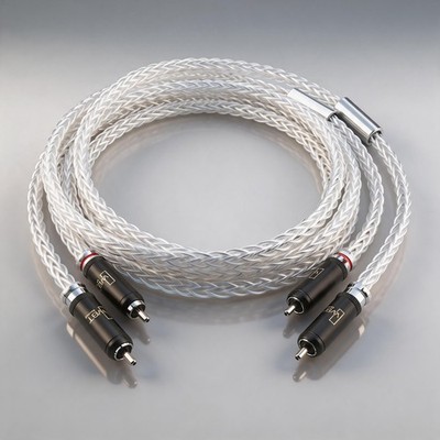 6AG OCC Versilbert Draht HiFi Audio RCA Signal Kabel Interconnect Cinchkabel
