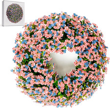 Memorial Day 20Inch Patriotic Wreath, 4Th of July  250Th Anniversary Flag Decor